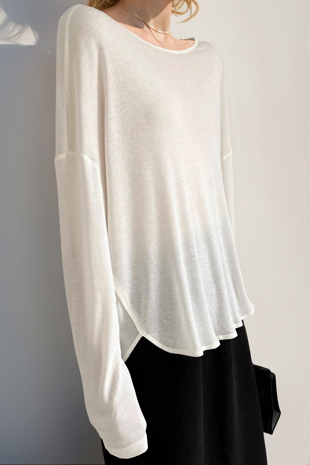 Basic Bae High-Low Long Sleeve T-Shirt